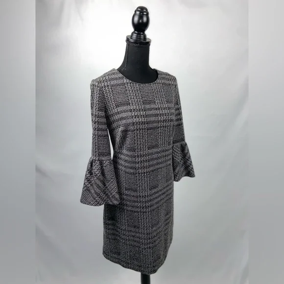Calvin Klein dress Belle sleeves Size 10 Gray& Black - Picture 3 of 9